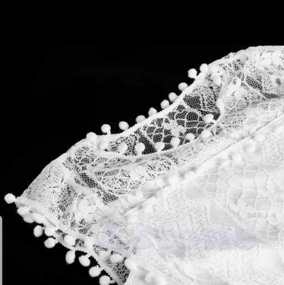 Boho Lace Pom Pom Mini Hippie Bohemian Gypsy - Picture 4 of 7